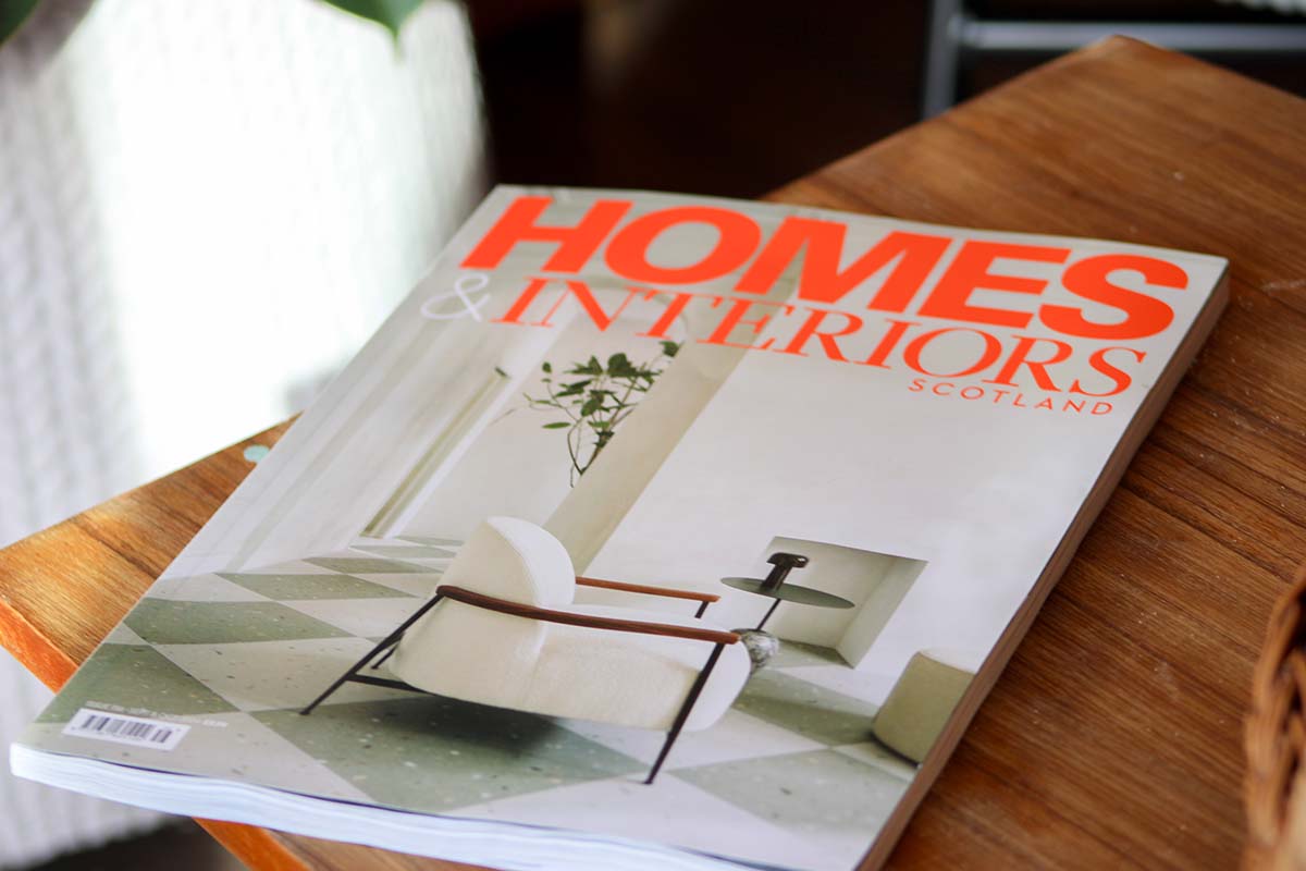 homes and interiors scotland magazine in a garden room by gillies and mackay