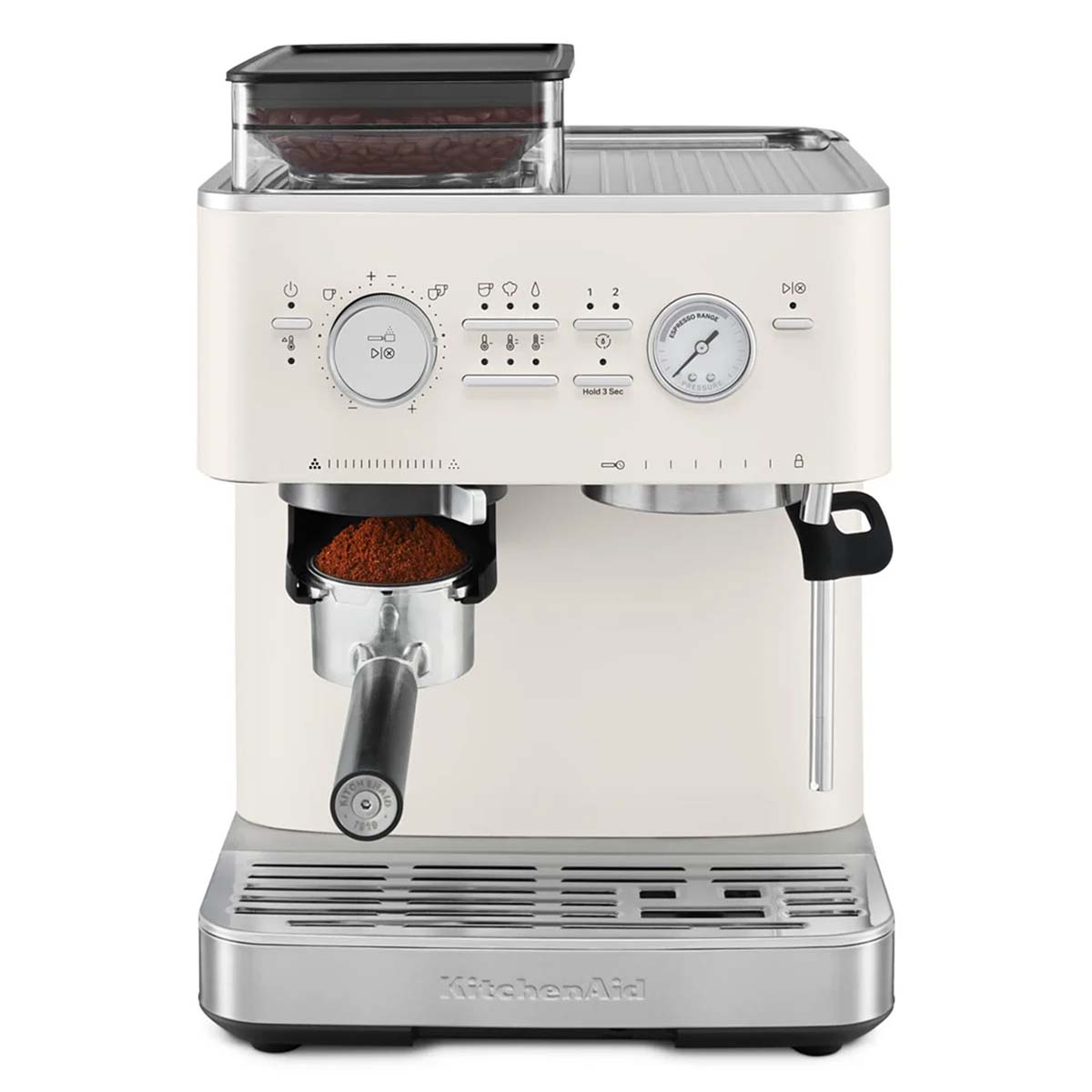 white porcelain colour for the semi-automatic espresso machine by KitchenAid