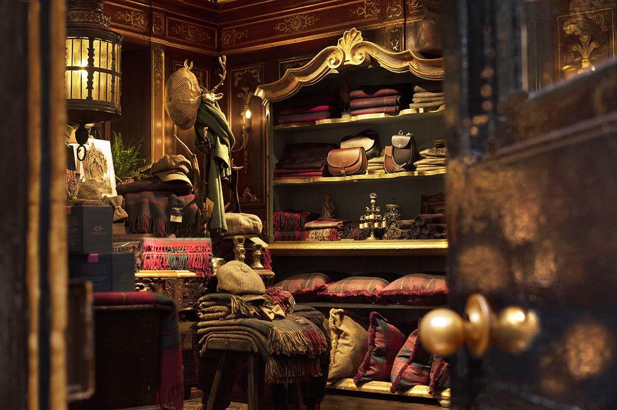 shopping shelf in the witchery shop in edinburgh