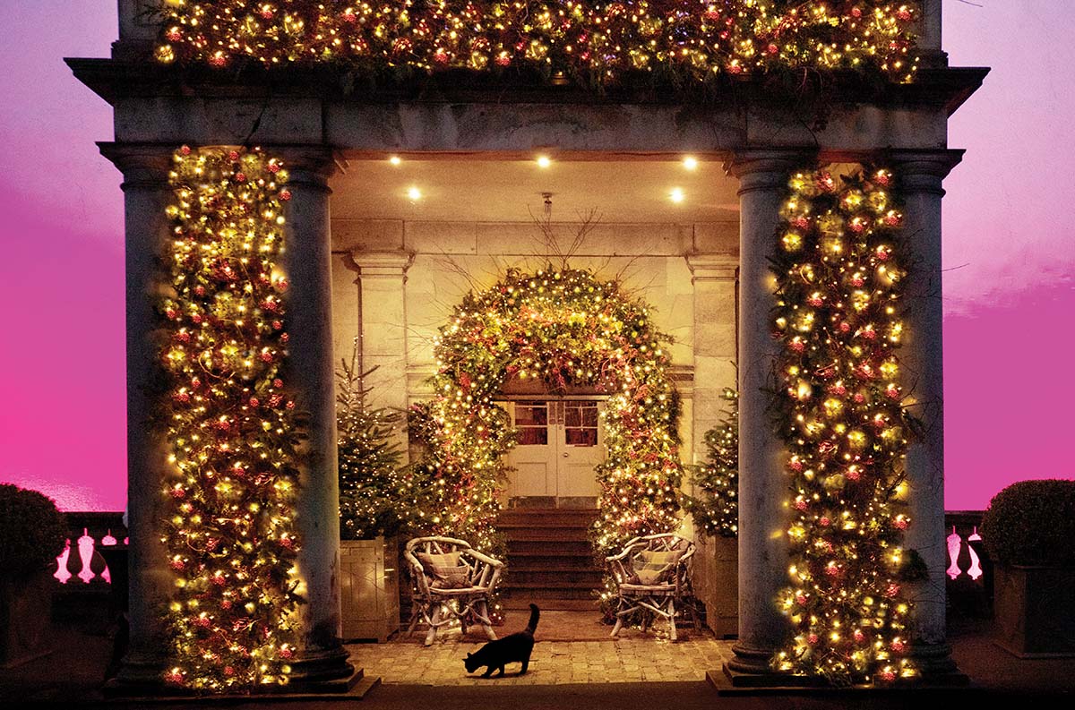 Christmas decorations at Prestonfield House,Edinburgh. Photograph David Cheski