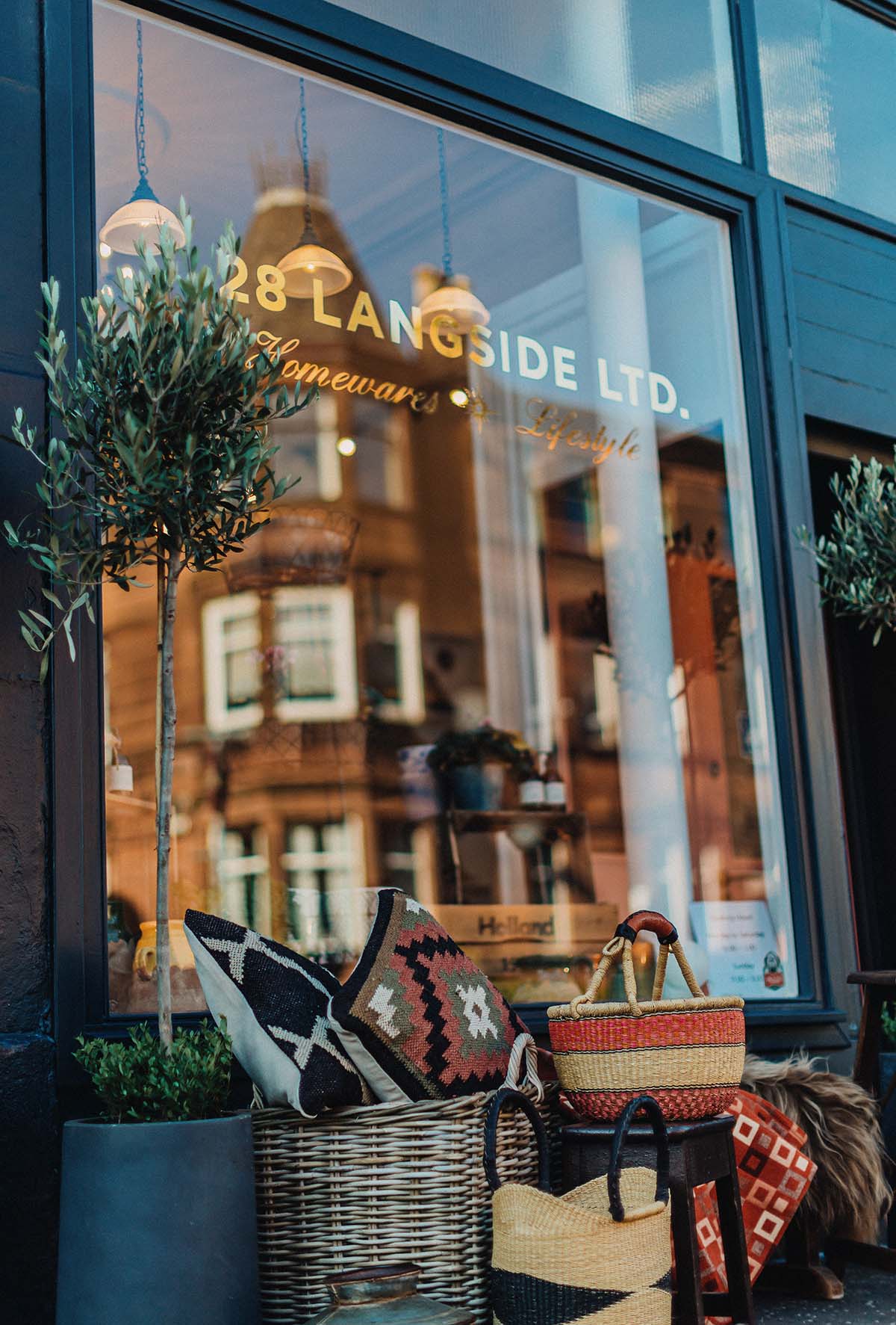 Window view of 28 Langside in Glasgiw, one of the best places to shop at this christmas in scotland