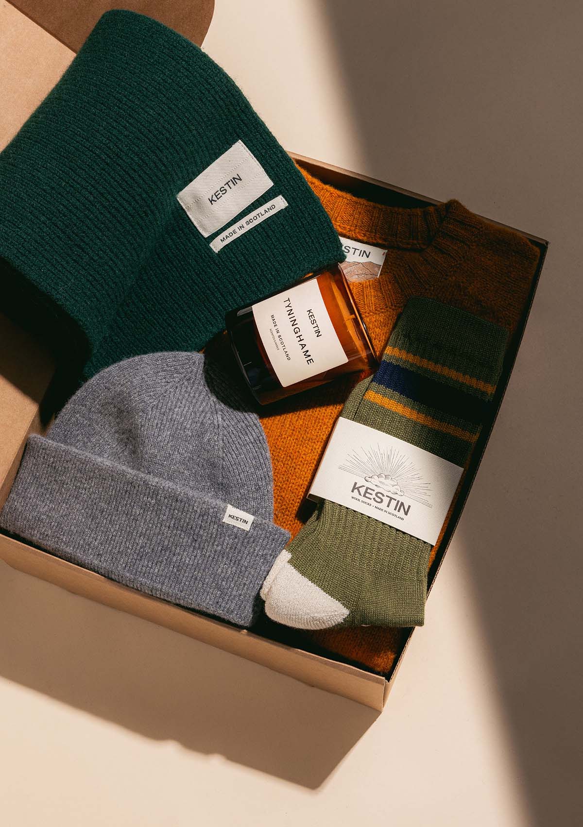 KESTIN Ultimate Made in Scotland gift box, from £315 - listed as part of a christmas list and gift guide from homes & interiors scotland magazine