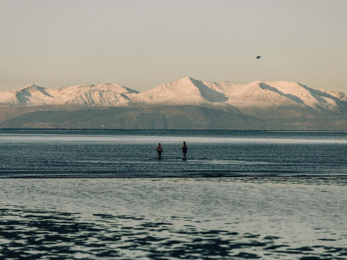 women wild swimming at Marine & Lawn Troon