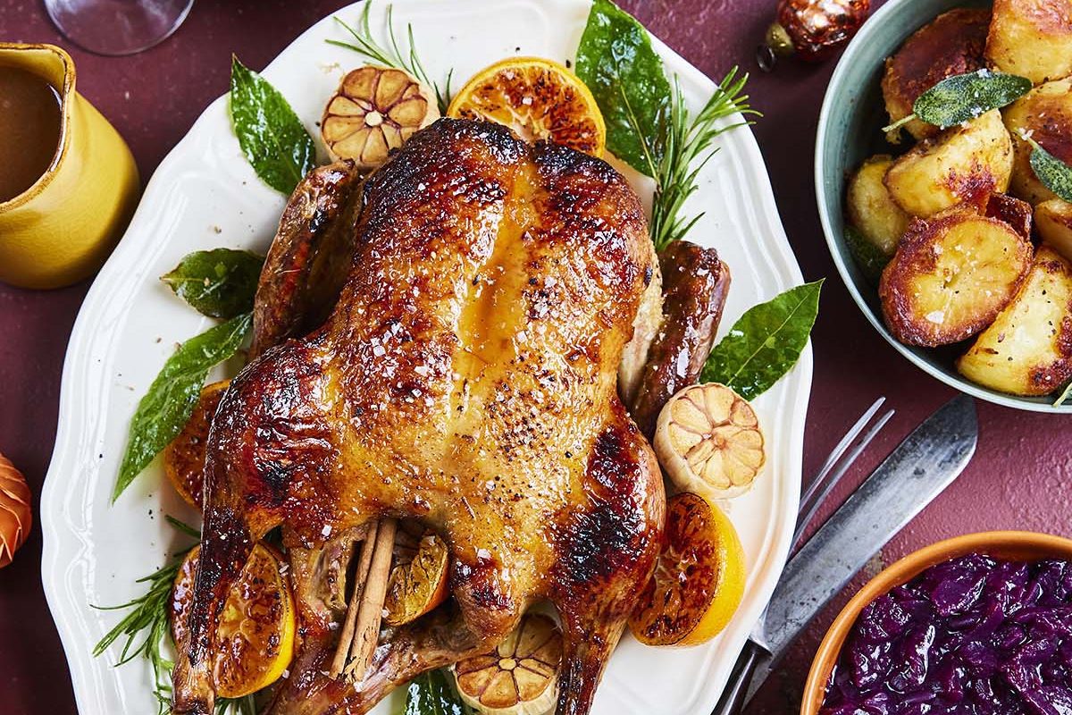 Roast duck Christmas dinner idea