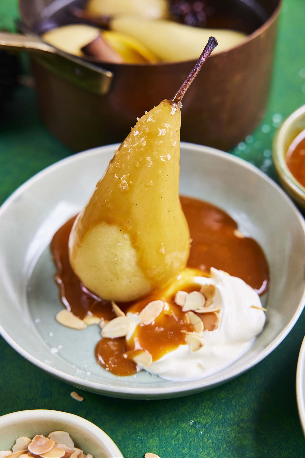 Christmas dinner idea including poached pears 