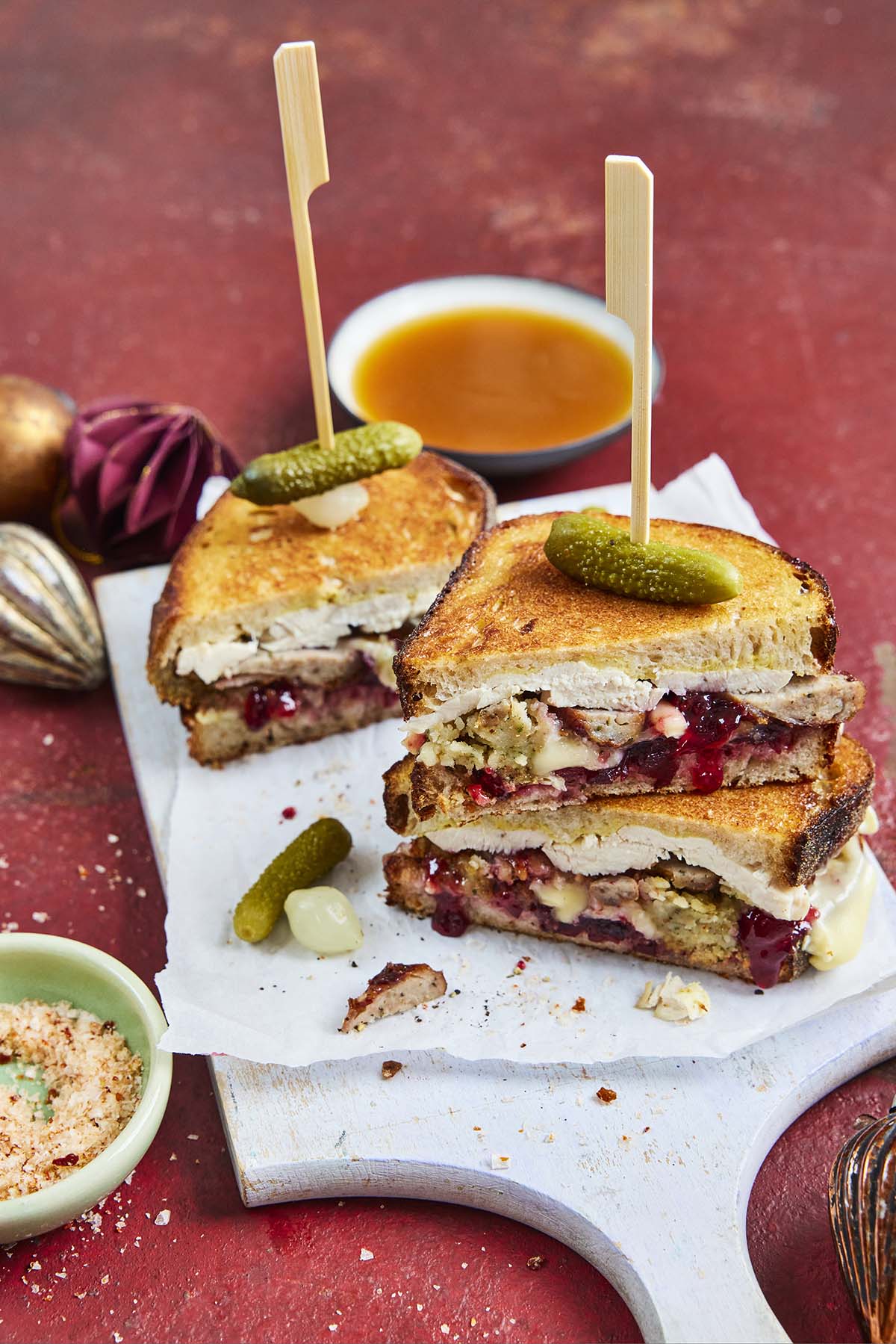 Christmas dinner idea including loaded Christmas dinner toastie