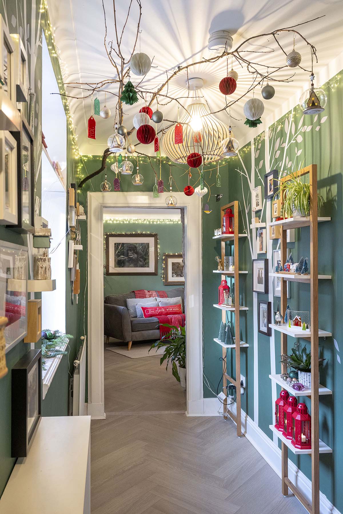 Scotland's christmas home of the year santa's snug home decorated for christmas with green, red and all the classic characterful decorations