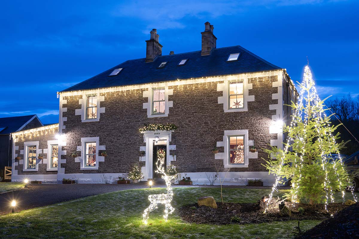 Scotland’s Christmas Home of the Year 2024 - festive farmhouse exterior