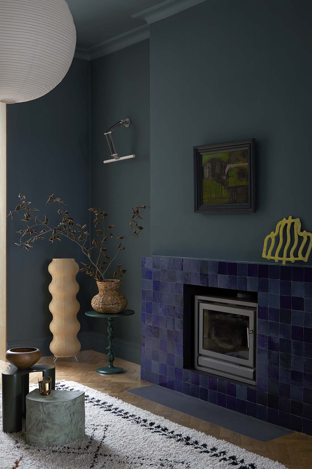 Mid-century modern living room design ideas from a grand ground floor home in London