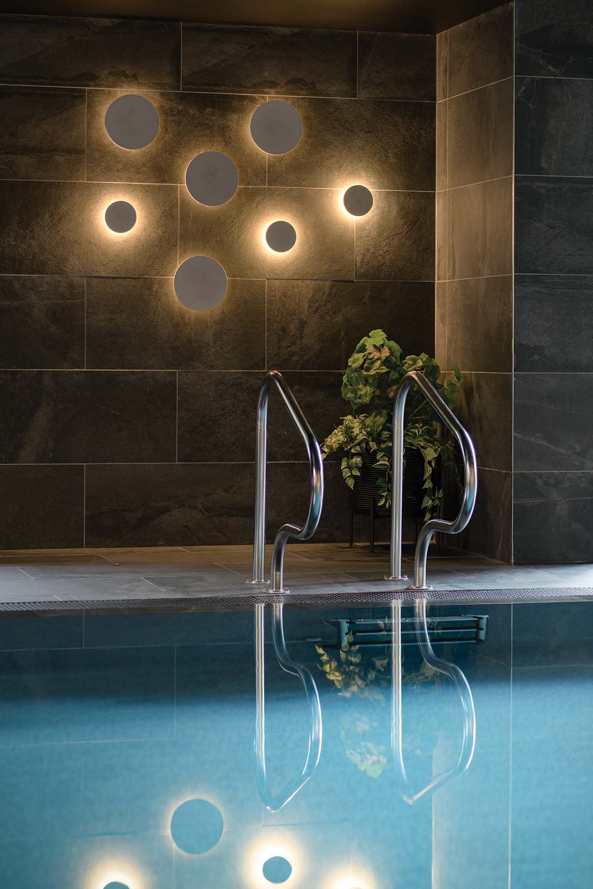 Pool house and indoor swimming pool in grand four-bedroom 1960s villa in Glasgow