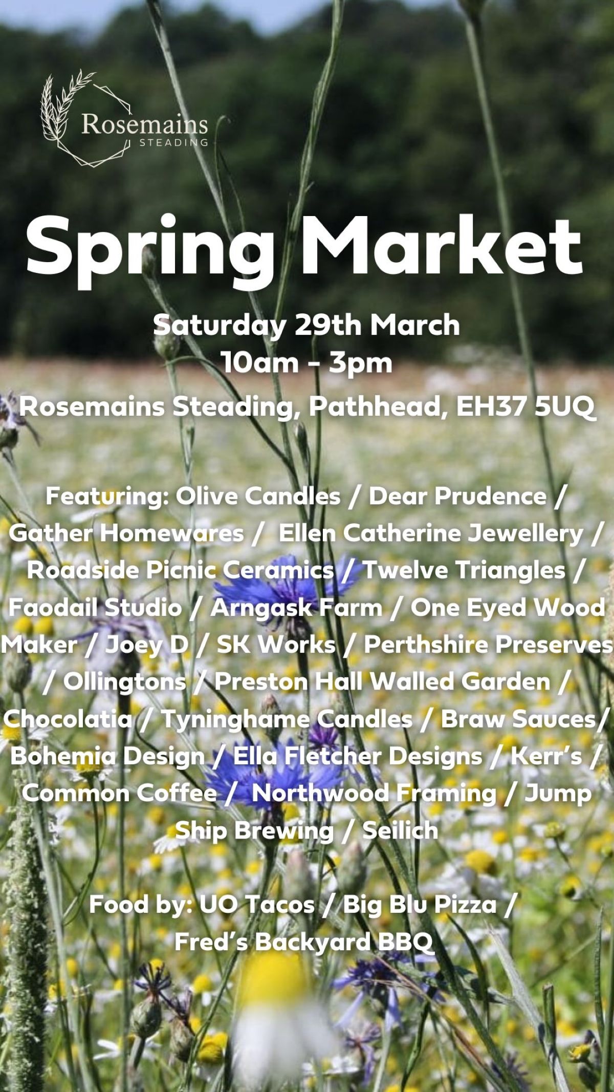 rosemains steading spring market on the 29th of march - pictured is Seilich meadow