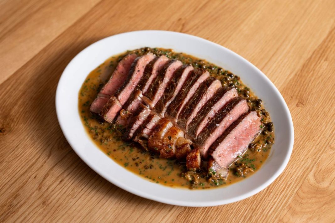 Ox and Finch steak with peppercorn sauce