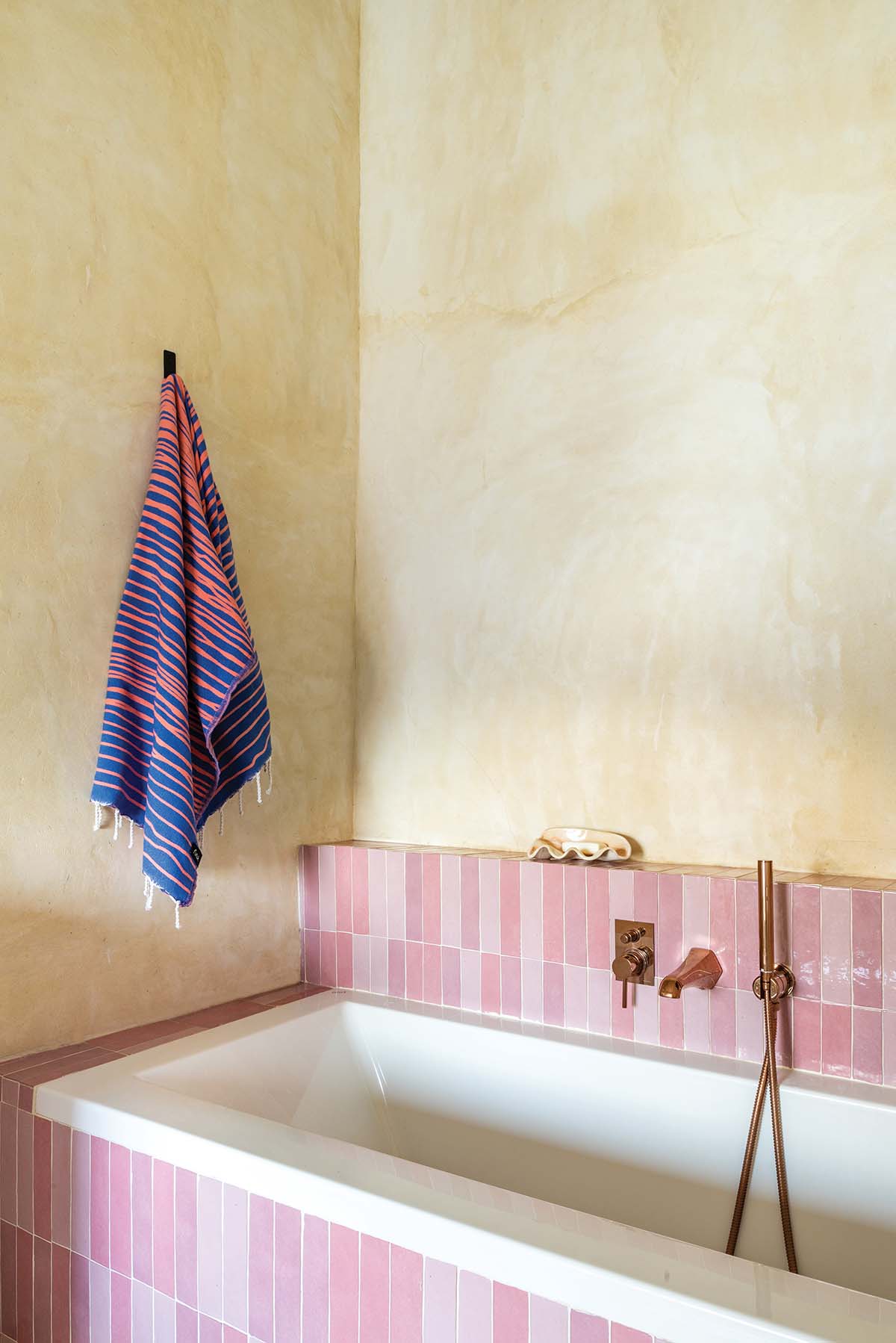 pink bathroom ideas in Curva House