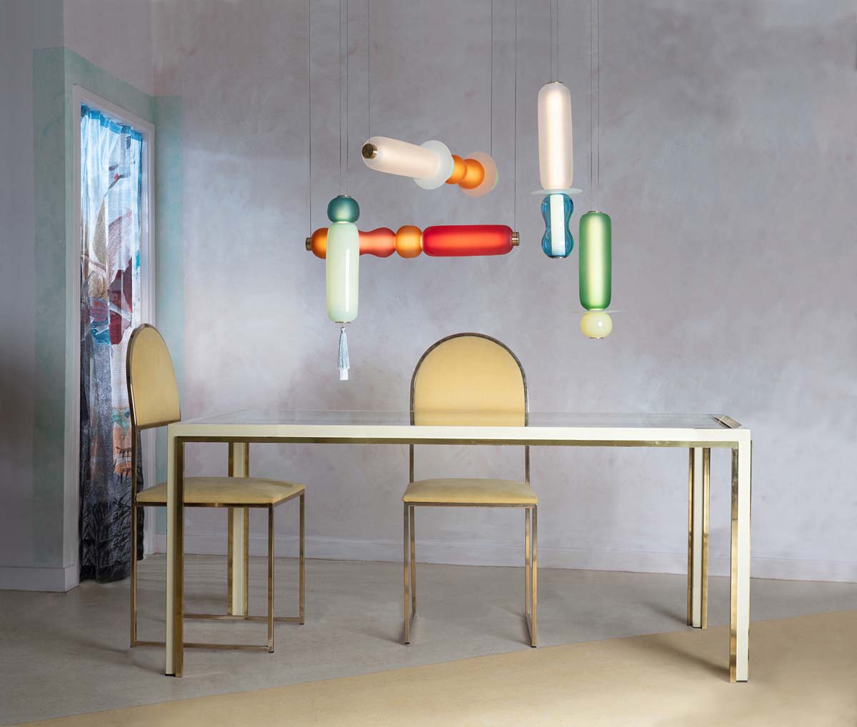 CURIOUSA WAVE II sculptural hand-blown glass lighting