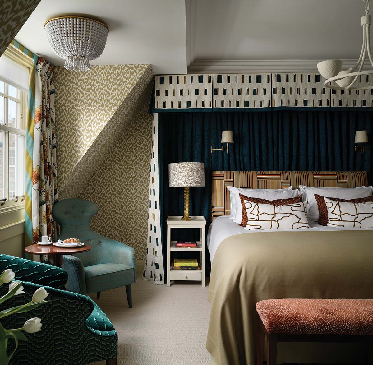 bold, bright and maximalist bedroom ideas can be found in this revamped Edinburgh house