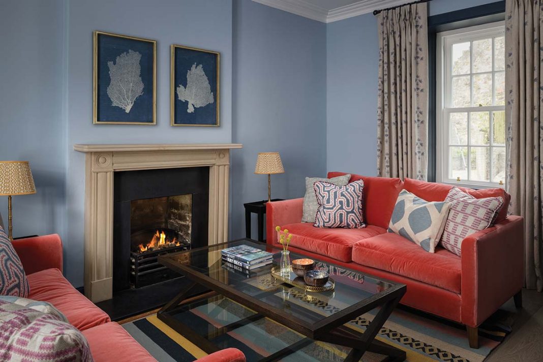 This elie holiday home in fife is colourful and characterful in equal measure, but built on considered use of formal lines to create a home that is refined and expressionist