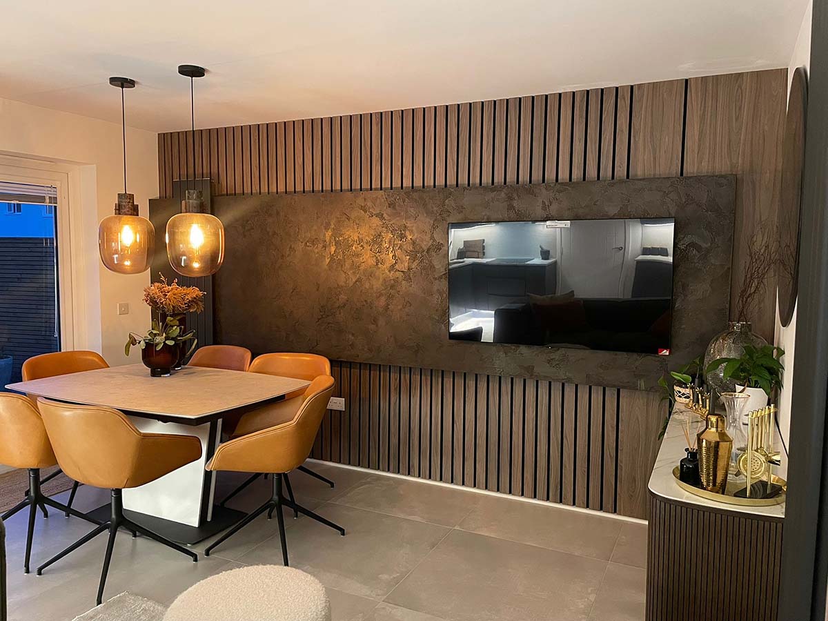 valenco surface design in dunfermline scotland design surfaces in the home using micro cement and venetian plaster that originated in rome - copper walls and paneling feature in this room