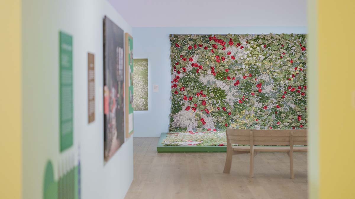 Meadow, a large-scale hand-tuffed textile work by Alexandra Kehayoglou,