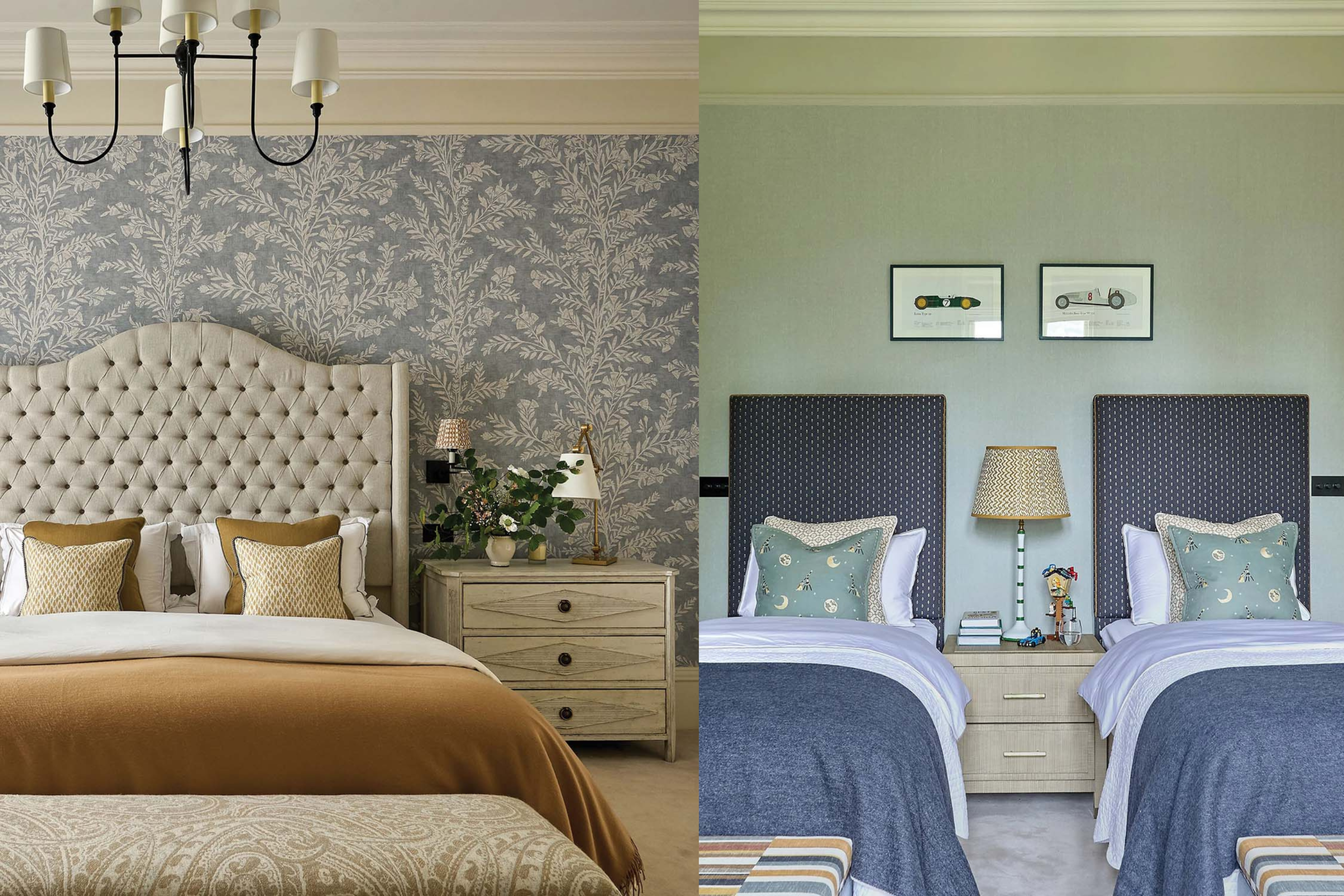 The primary and children's bedroom in this granite mansion from the Victorian era in Aberdeenshire