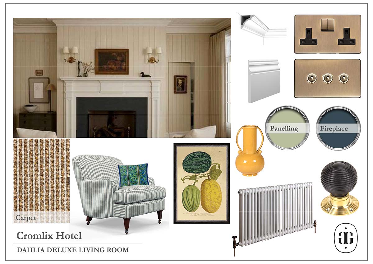 living room mood board in Dahlia Suite mood board by Suzanne Garuda