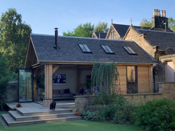 Stirlingshire garden room prject by Carpenter Oak and Module Architects