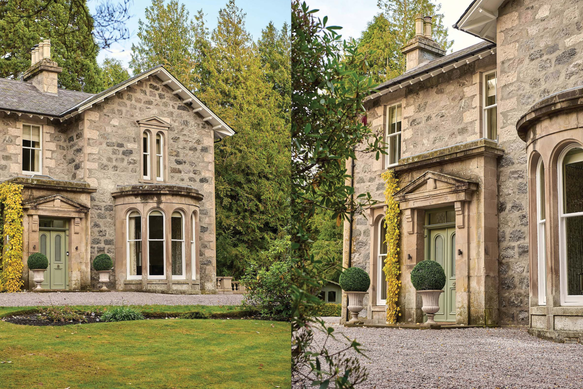 exterior of this granite mansion from the Victorian era in Aberdeenshire