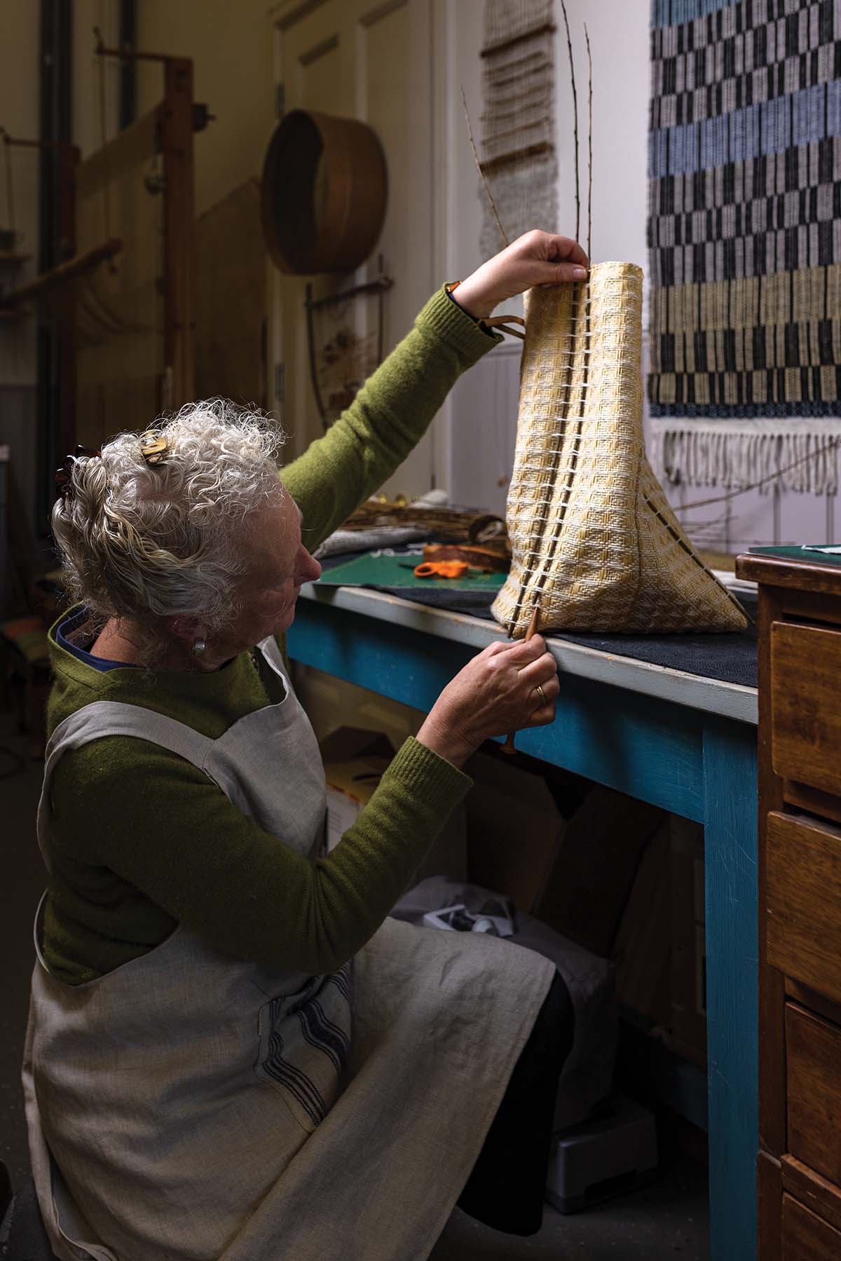Susie Redman, textile artist and basket weaver from Fife