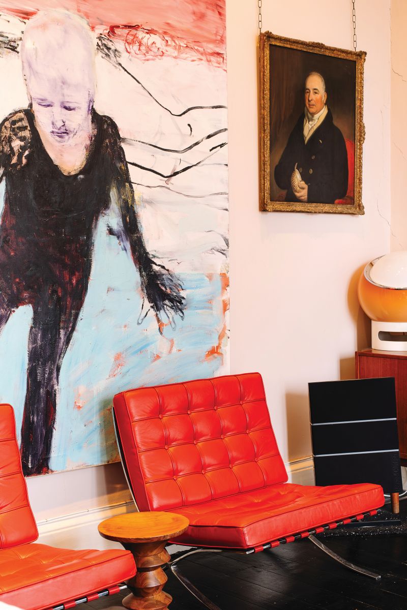 An oil painting by Welsh artist Sue Williams hangs in Anna Campbell- Jones’s Glasgow home - guide to buying original art