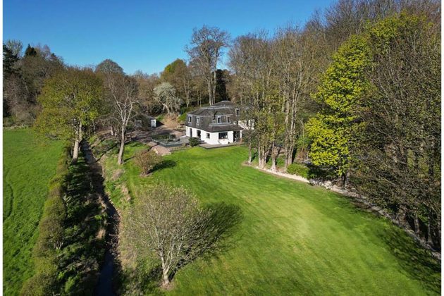 high-end homes for sale in Orchard Wood; white cottage with big gardens in the scottish countryside on sale by espc