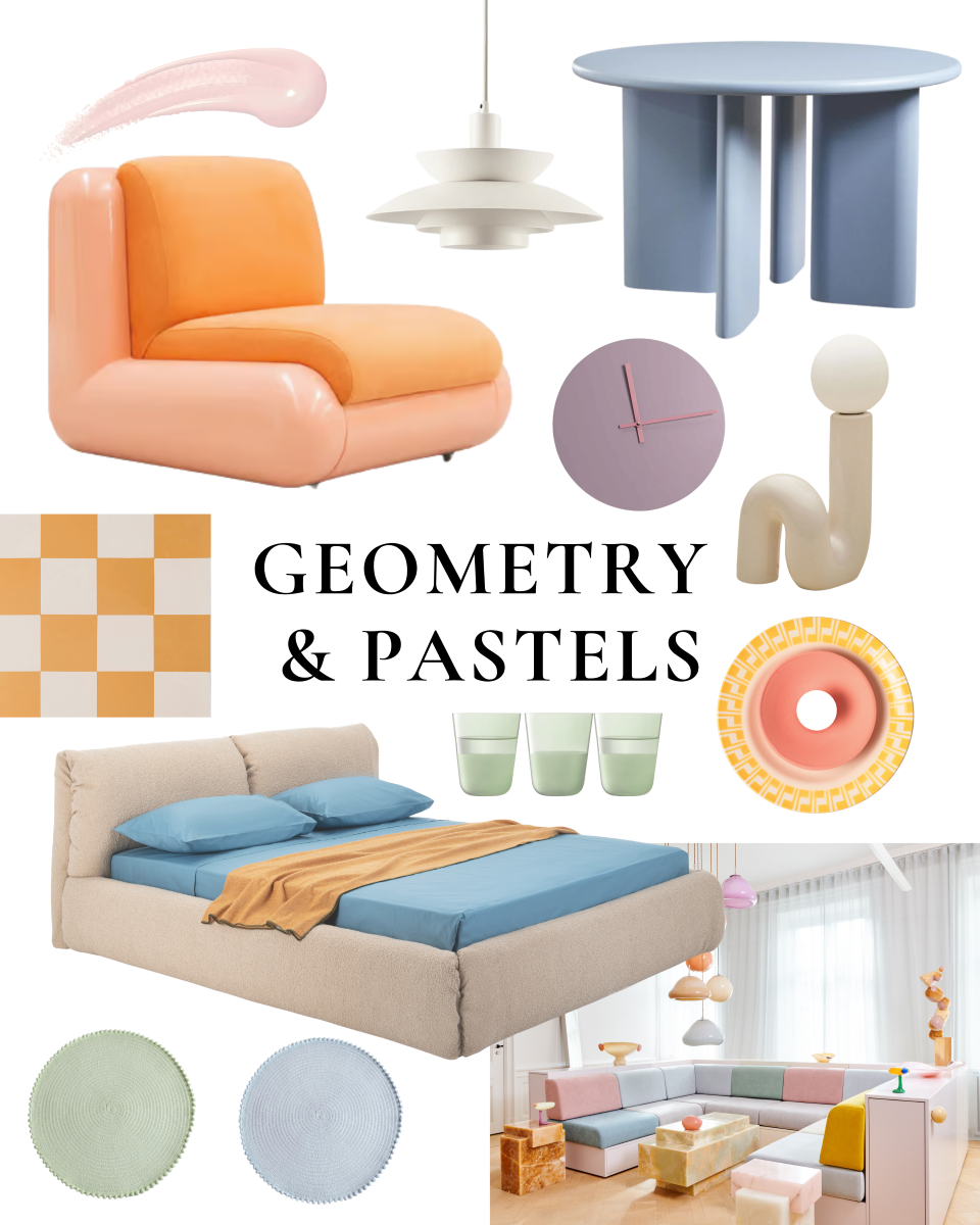 10 interior moodboards to spark your creativity beyond what the trends say - geometry & pastels are alternatives to 2026 interior design trends