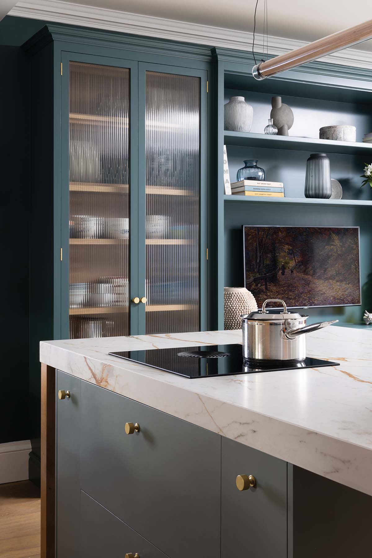 The cabinet knobs are by Armac Martin