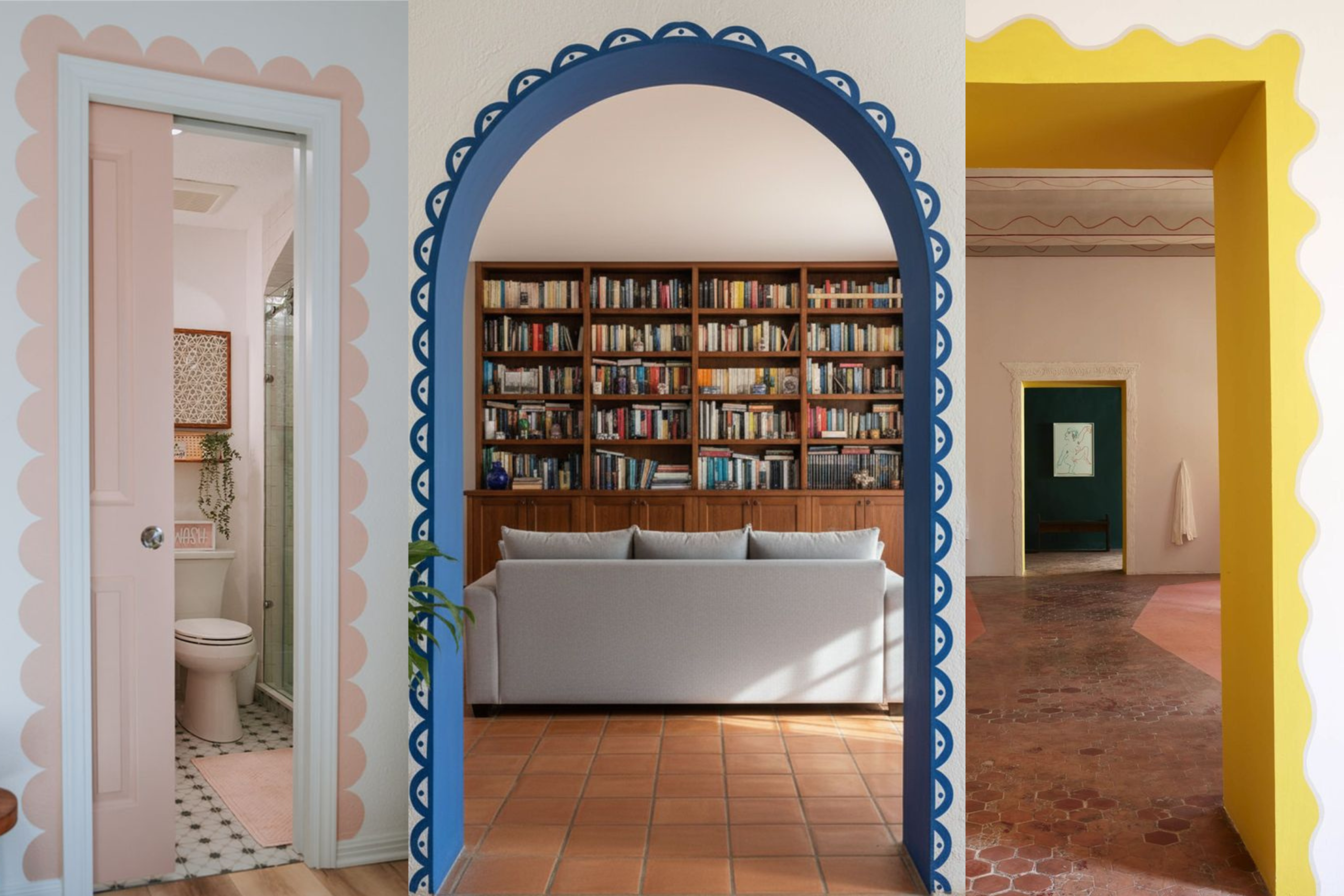 scallop painted doorframe and archway