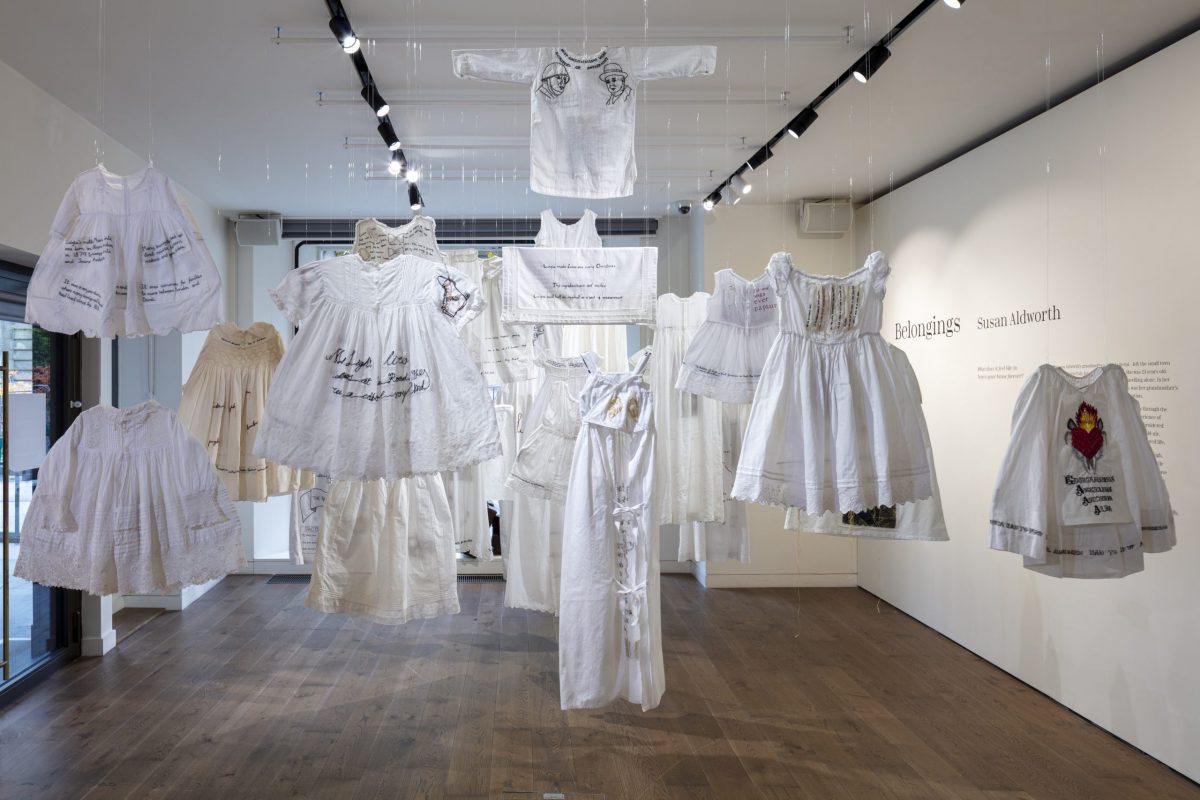 Belongings, by Susan Aldworth, exhibition and workshops, Arcade at Bush House, London, October 2024