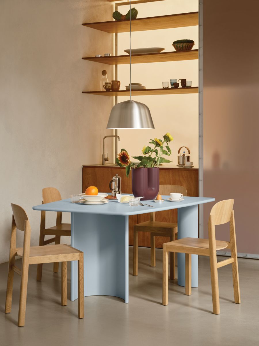 Table, £1,749. Chairs, £405 each. Light, £150. muuto.com