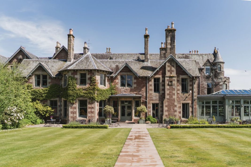 the rear of cromlix hotel, a manor house owned by andy murray
