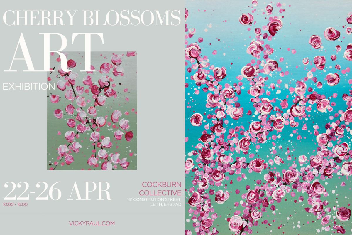'Cherry Blossom' art exhibition by Vicky Paul at the Cockburn Collective in Edinburgh