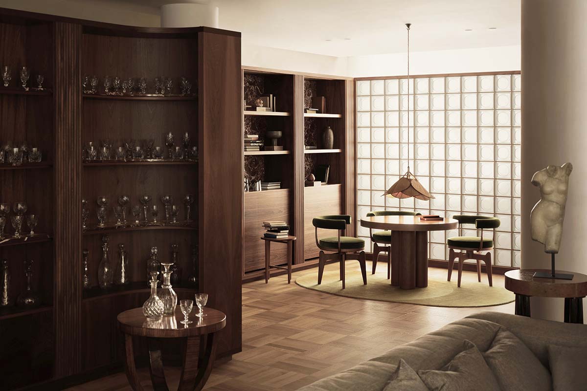 Child Studio's glass brick wall is used to zone this rich scheme; a feature on designing with glass