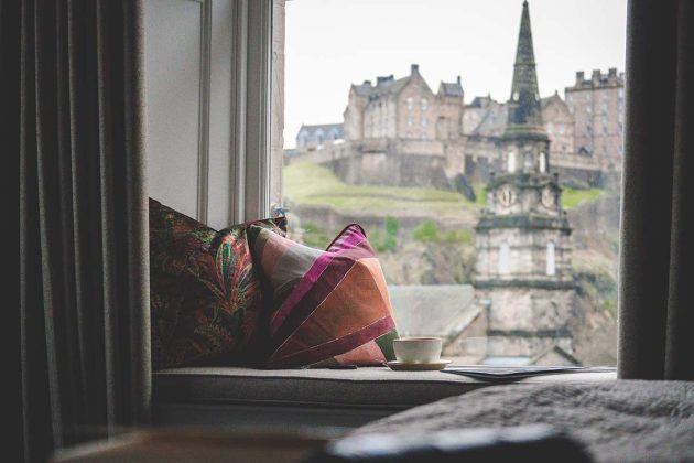a view of edinburgh from the rutland hotel