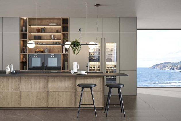 green kitchen by Selan Design