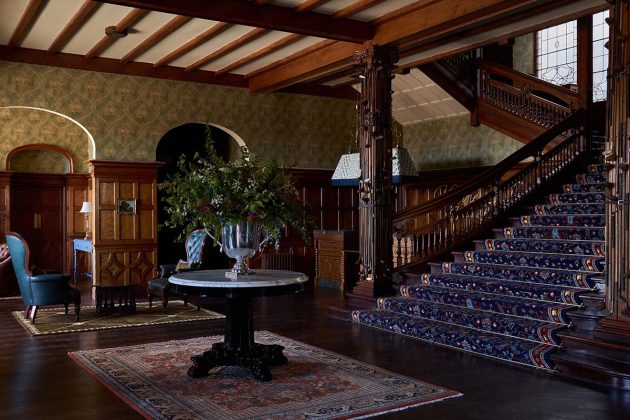 hotel lobby at dprnoch station hotel, one of Scotland's best luxury hotels