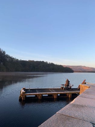 the pontoon next to loch lomond near the oak tree inn, one of Scotland's best luxury hotels, cottages