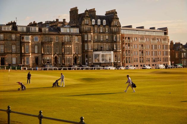 Rusacks St Andrews the golf course and hotel exterior, one of Scotland's best golf resorts and luxury stays