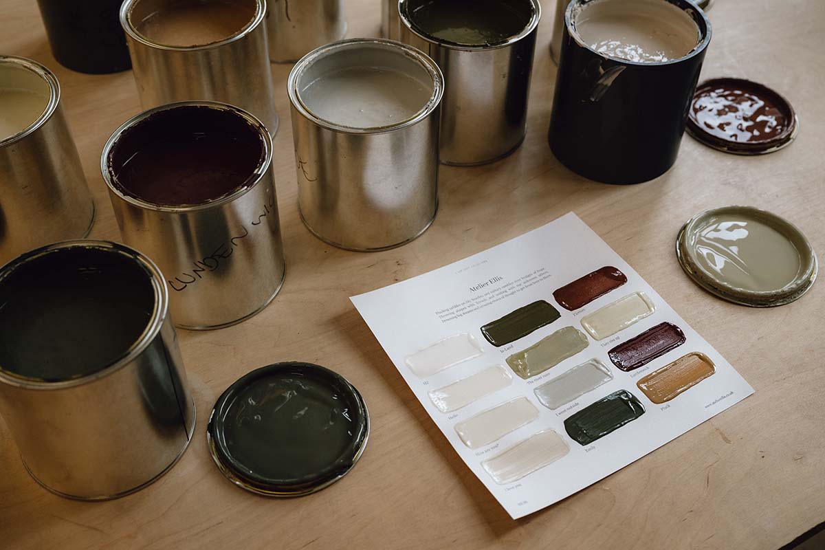 trending paint colours are maroon, olive green, beige, orange