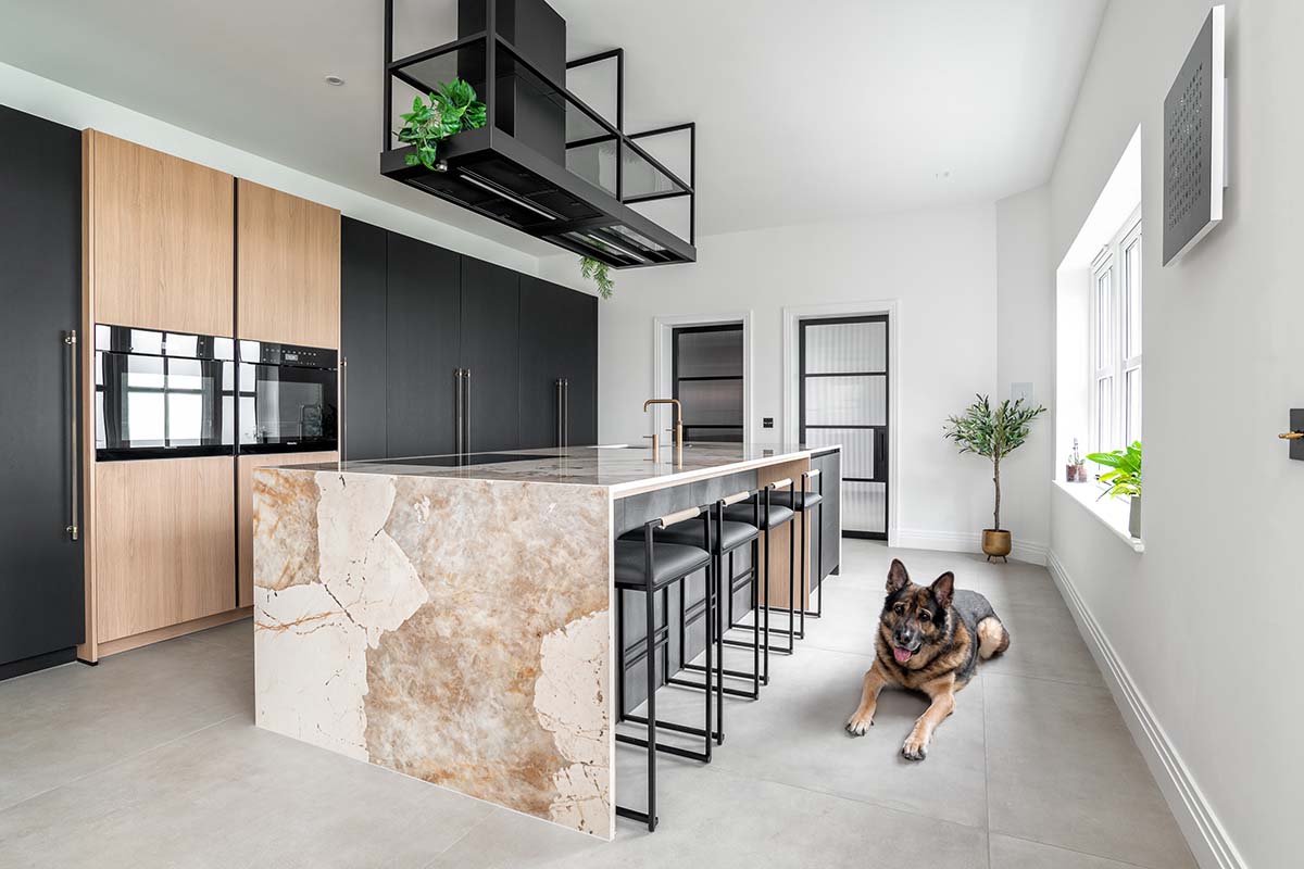 Laings kitchen-dining project - white marble