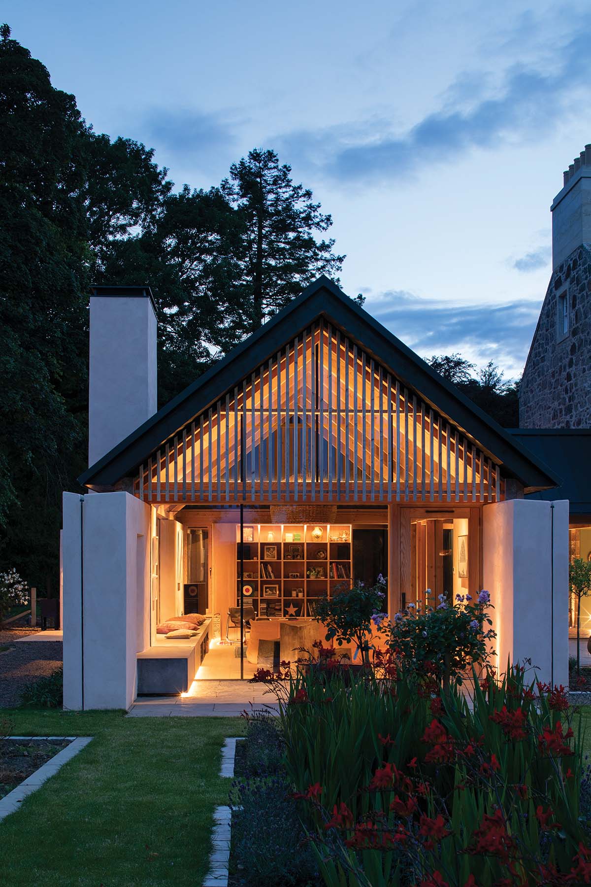 a 200-year-old manor house in Scotland with a timber Douglas fir extension by Carpenter Oak