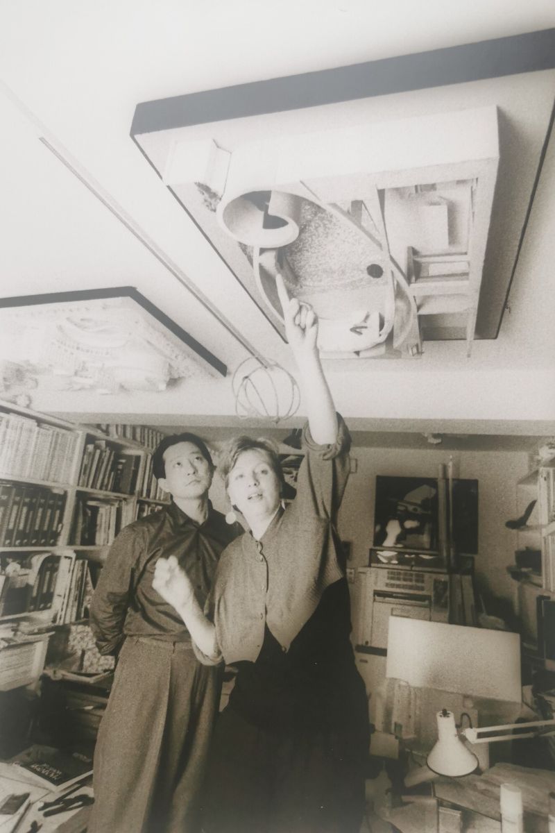 Kathryn Findlay and Eisaku Ushida in their Tokyo studio, 1990