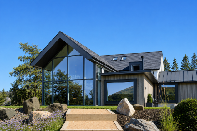 modern house with architecturally designed exterior