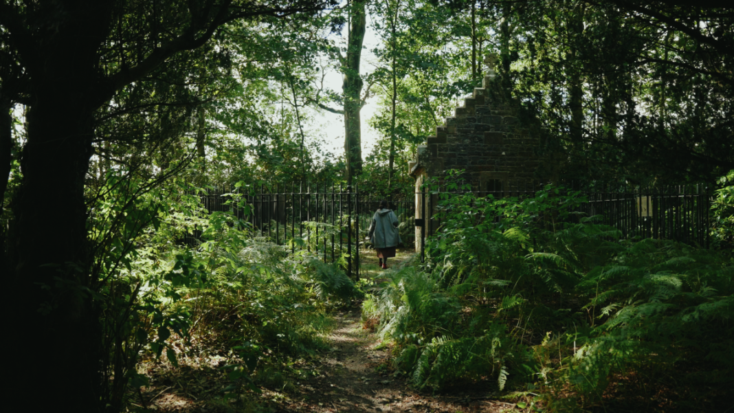 A still from the Ellisland promotional video about the restoration of Robert Burns' old farm, and the locating of ancient trees