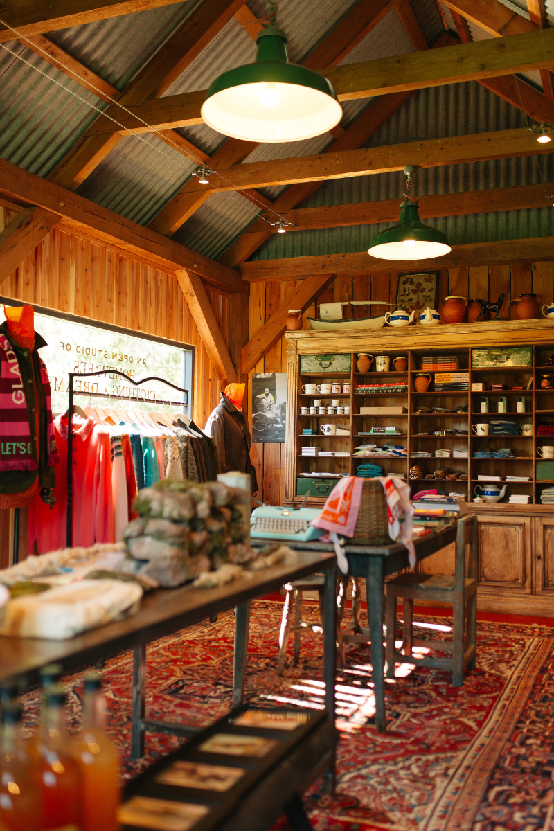 Inside the shops structure