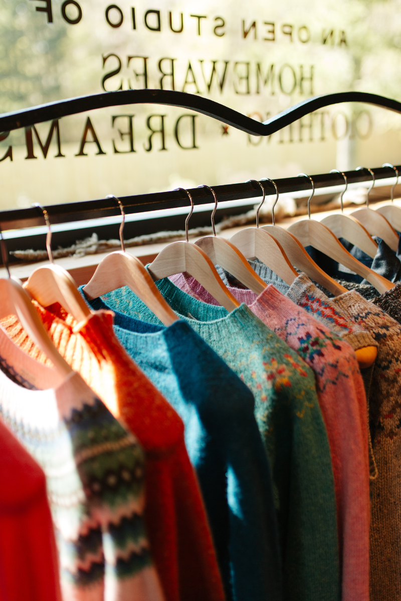 Knitwear in Gladstone's store at Glen Dye